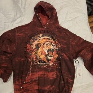 Denim&Co Dark Red Studded Hoody